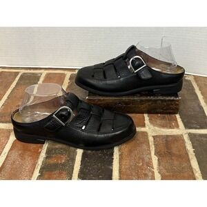 Ariat Black Leather Slip On Sandals ATS Equipped Clogs Buckle Women's 8.5